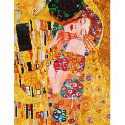 Set goblen cu diamante, fara sasiu, Sarutul - Klimt, 71x56 cm