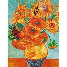 Set goblen cu diamante, fara sasiu, Vaza cu flori - Van Gogh 71x56 cm