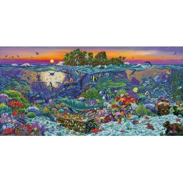 Set goblen cu diamante, fara sasiu, Insula de corali, 132x65 cm