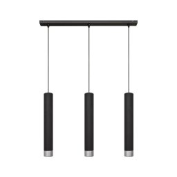 Lustră LED pe cablu TUBA 3xGU10/4,8W/230V negru/crom lucios