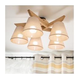 Lustr ANTONIO 5xE14/40W/230V, montaj plafon, stejar