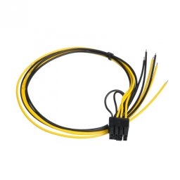 Cablu de alimentare PCIe 6+2 pini la fire deschise 45cm, AK-SC-20