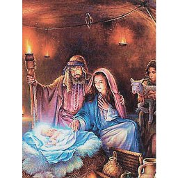 Set goblen cu diamante, cu sasiu, Nasterea lui Isus, 50x65 cm