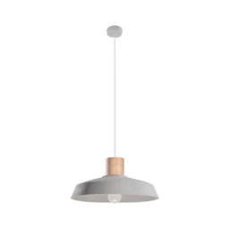 Lustră pe cablu AFRA 1xE27/60W/230V gri/natural lemn Sollux SL.0282
