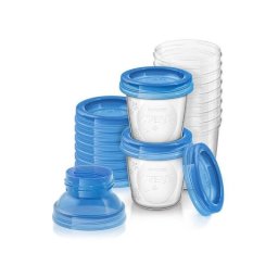 Set 10 recipiente lapte matern cu capac, Philips AVENT, 180 ml
