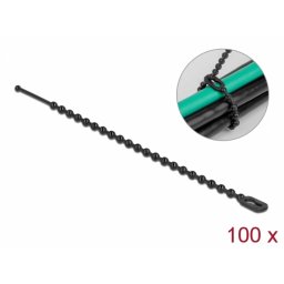 Set 100 buc bride tip perla reutilizabile L 100 x W 2.4 mm Negru, Delock 19566