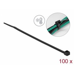Set 100 buc bride L 200 x W 3.6 mm -40 grade negre, Delock 19188