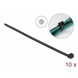 Set 10 buc bride rezistente la UV - L 920 x W 9.0 mm negre, Delock 19563