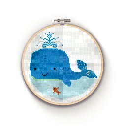 Set broderie cross-stich, Balena albastra