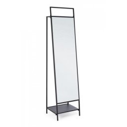 Oglinda de podea rama din fier negru cu suport de haine si incaltaminte Ekbal 46 cm x 39 cm x 181.5 h