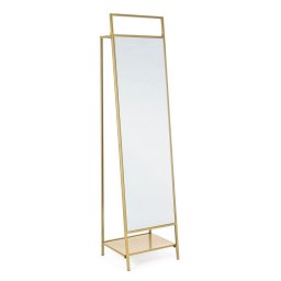 Oglinda de podea rama din fier auriu cu suport de haine si incaltaminte Ekbal 46 cm x 39 cm x 181.5 h