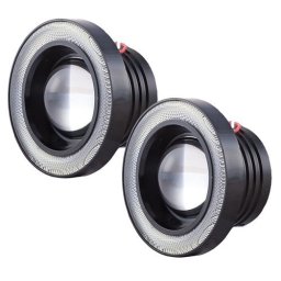 Set 2 Proiectoare 76 mm Angel Eyes cu LED DRL Lumina Alba