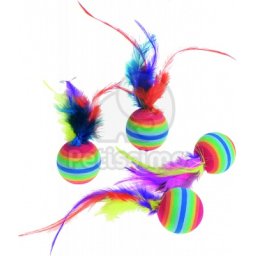 Jucărie pisici Flamingo - minge spumă 4 buc.