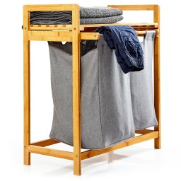 Blumfeldt Raft pentru rufe, 2 saci detașabili, bambus, bumbac solid (BW-10196-001)