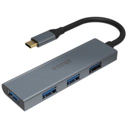 Hub USB Akasa cu 4 porturi USB 3.0, aluminiu, Type C Plug, AK-CBCA25-18BK