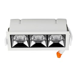 Spot LED Incastrat 12W cu Reflector,12'D, Lumina Calda (2700K) cu Cip Samsung, Rama Alba