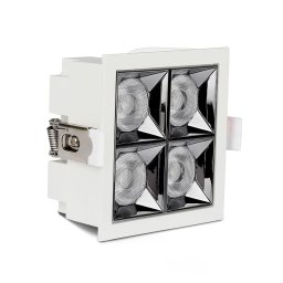 Spot LED Incastrat 16W cu Reflector,38'D, Lumina Calda (2700K) cu Cip Samsung, Rama Alba