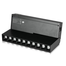 Spot Linear LED 10 x2W, Magnetic, NegrI, IP20, 24V, Lumina Calda