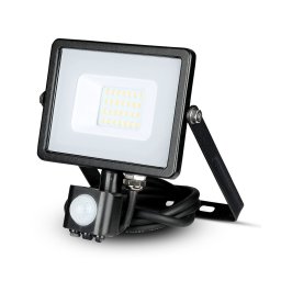 Proiector LED 20W cu Senzor Pir, Lumina Rece, Corp Negru, Cip Samsung