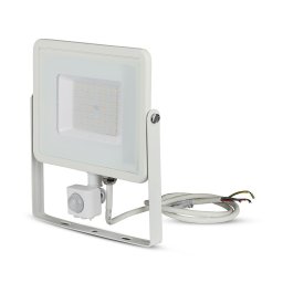 Proiector LED 50W cu Senzor, Functie de Cut-OFF, Corp Alb, Lumina Naturala cu Chip SAMSUNG
