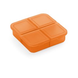 Cutie separator de pastile pentru varstnici , portocaliu semitranspaarent 4 compartimente 6/6/2