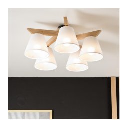 Lustr ANTONIO 5xE14/40W/230V, montaj plafon, stejar