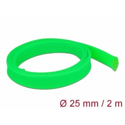Organizator cabluri 2 m x 25 mm Verde, Delock 20749