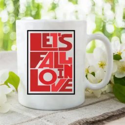 Cana alba personalizata Let s fall in love