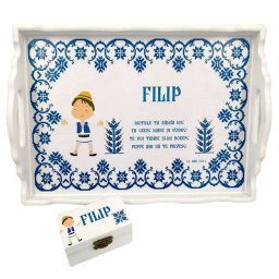 Set Tavita Mot (turta), Traditional, aniversare 1 an, 2 piese, personalizat, DSPH1622