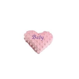 Marturie botez personalizata - inimioara plus minky