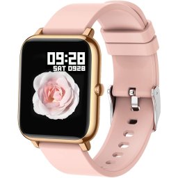 Ceas Smartwatch PopGlory P22, IP67, Rose Gold