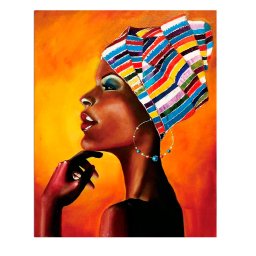 Set goblen cu diamante, cu sasiu, Portret African, 50x65 cm