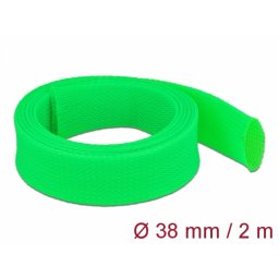 Organizator cabluri 2 m x 38 mm Verde, Delock 20754