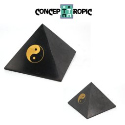 Piramida Shungit Yin-Yang - Protectie EMF 10x9 cm - 1 Buc