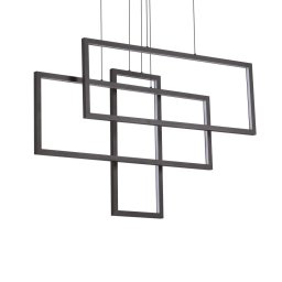 Suspensie living Frame 269382, 93W LED, 9600 lumeni, L:103cm H:120 cm, neagră