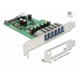 PCI Express cu 6 x USB 3.0-A externe + 1 x USB 3.0-A intern, Delock 89377