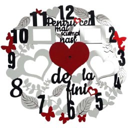 Ceas de perete personalizat, cadou nasi, 40 cm diametru - FEIS1622