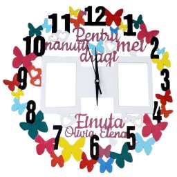 Ceas de perete personalizat, cadou nasi, 40 cm diametru - FEIS1619