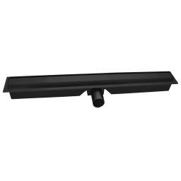 Rigola dus liniara, negru 60cm integral din metal - Super Slim Pro