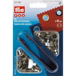 Ocheti 8 mm alama antica 24 buc cu dispozitiv de atasare Prym