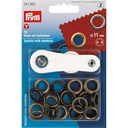 Ocheti 11 mm alama antica 15 buc cu dispozitiv de atasare Prym