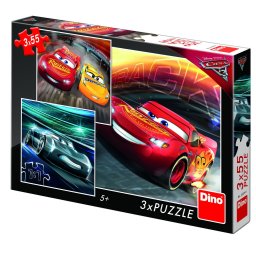 Puzzle 3 in 1 Dino Toys Cars 3 Cursa cea mare 55 piese