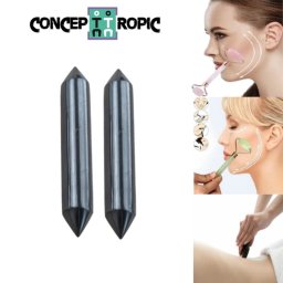 Instrument Reflexo-Masaj Pen din Shungit 2 Varf - Protectie EMF 90-96 x 19-20 mm - 1 Buc