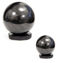 Sfera din Shungit cu Suport Shungit - Protectie EMF 11,8-12 x 11,8-12 cm -1 Buc