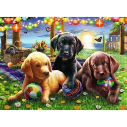 Puzzle Ravensburger catei la picnic 100 piese