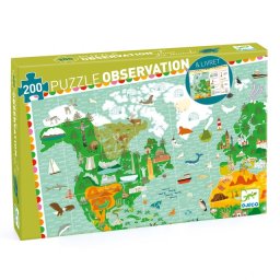 Puzzle observatie Djeco - in jurul lumii