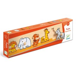 Puzzle cu buton Djeco - Savana