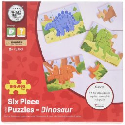 Bigjigs Toys Set 3 puzzle din lemn Dinozauri