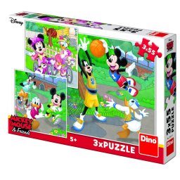 Puzzle 3 in 1 Dino Toys Mickey si Minnie sportivii 55 piese