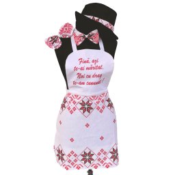 Set dezgatit mireasa, 4 piese, model Traditional clasic cu palarie neagra si fundita, SODIS167